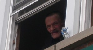 A creepy leprechaun sneaking a peek