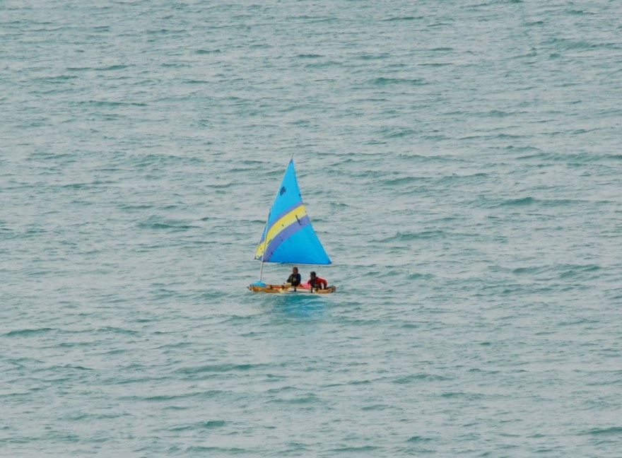 Amy Lukas and Mary Catterlin navigate around Lake Michigan in a dugout canoe